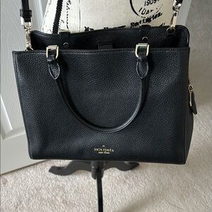 Kate Spade Black Satchel with Silver Hardware
